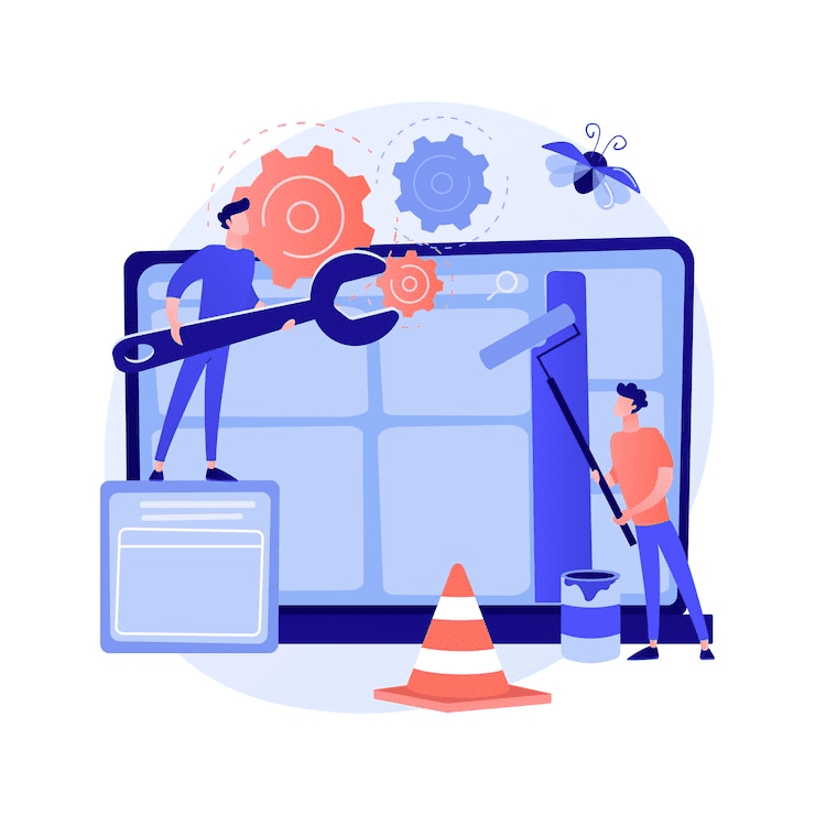 Illustration representing ongoing website maintenance and updates for improved performance and security.