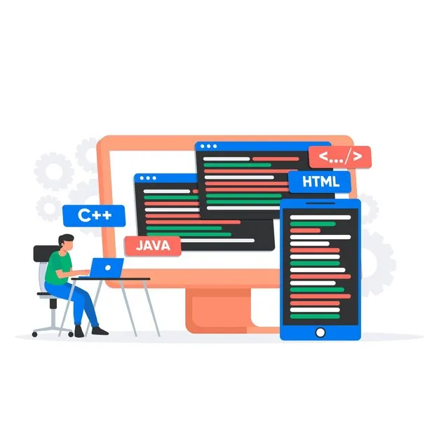 WebAssembly concept showing code running efficiently in a web browser.